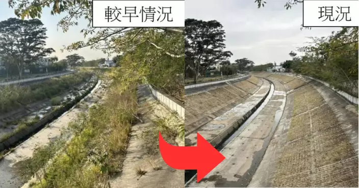 渠務署﹕錦田河整體清理約4千噸雜草及淤泥等 進度理想料3月全部完成