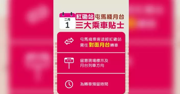 港鐵屯馬綫明日途經紅磡站需轉車　以配合路軌改道跟進工序