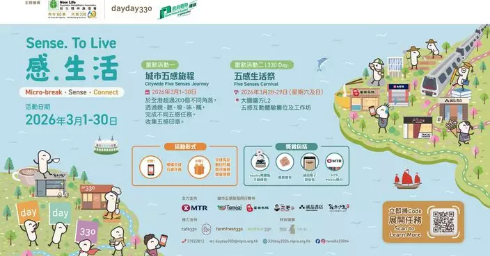 新生會聯乘港鐵等啟動《感．生活》城市五感旅程  3月全港逾200據點化身感官遊樂場