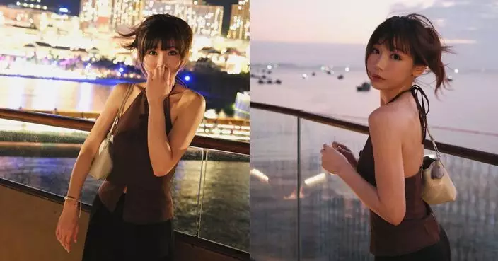 前TVB小花簡淑兒海邊晒玉背 曲線讚機師老公影相有進步