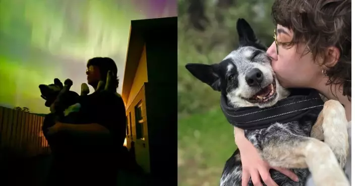 女飼主陪15歲愛犬共度生命最後一刻 夜空現夢幻極光成「最美告別」