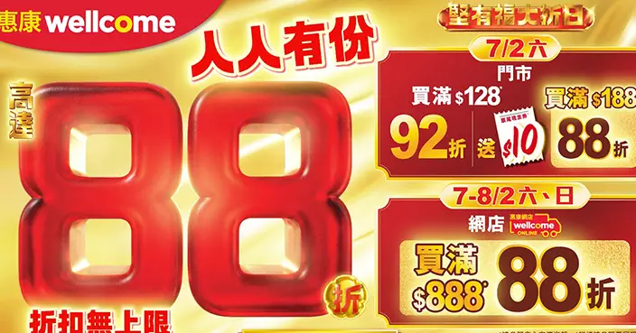 惠康堅有福大「折」日 周末全場高達88折 買6支香檳汽酒享85折