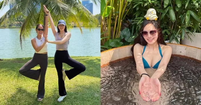 馮盈盈帶媽媽飛泰國放鬆身心靈 三點式上陣挑戰「冰水浴」