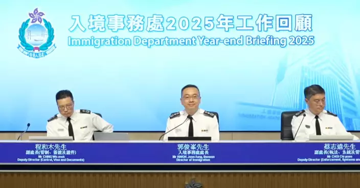 入境處2025年處理3.35億人次出入境 按年增12%創新高　