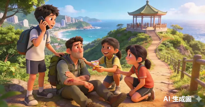 行山男跌傷幸得3小六生報警兼陪伴 家屬PO文感謝：父母好值得驕傲！