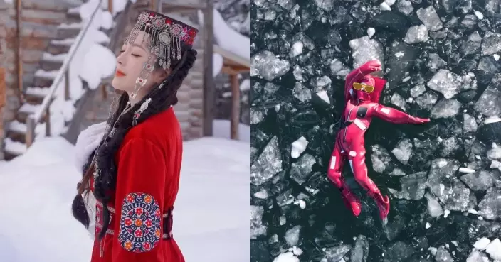 苟芸慧阿勒泰體驗冰浮 化身「小龍蝦」遨遊冰海勁爽