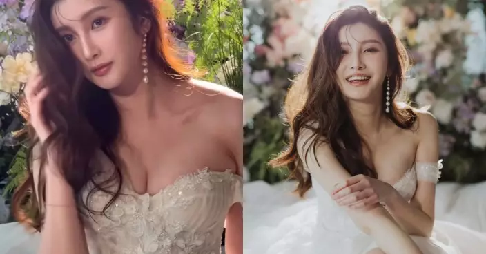 沈殷怡低胸婚紗照激罕曝光 36C震撼導彈引網民熱議