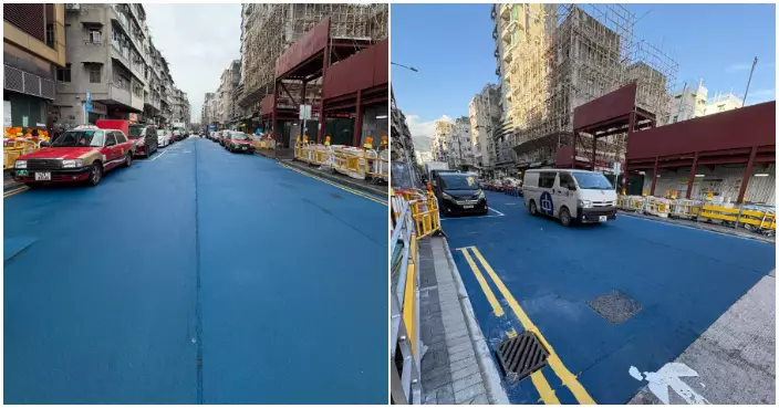 九龍城馬路染藍「城南道」變「城藍道」   網友對藍色大道反應兩極