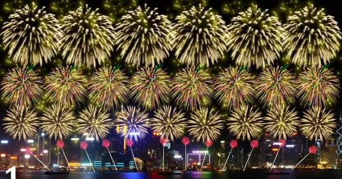 大年初二晚煙花主題「馬到功成耀香江」共發放31888枚禮花彈