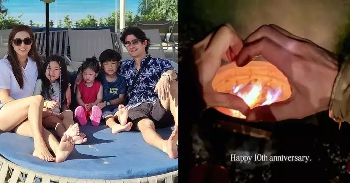 鍾嘉欣結婚10周年深情告白 晒片多謝老公：我依然如此愛你