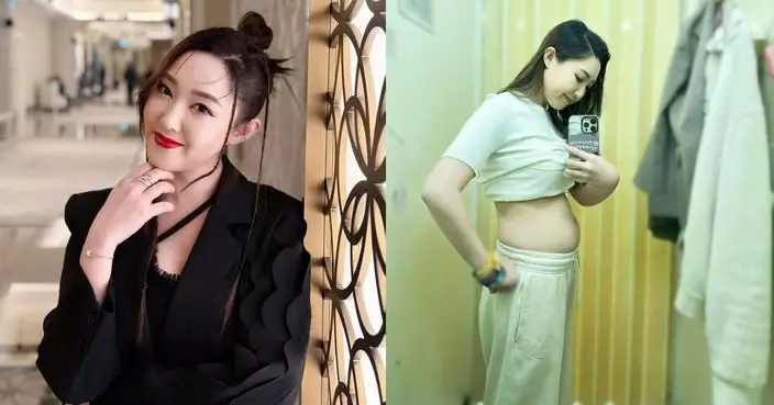 林秀怡側身晒肚腩被誤會有喜 急澄清：係脂肪同屎