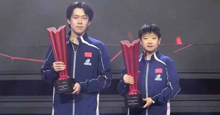 王楚欽、孫穎莎分別奪得WTT新加坡大滿貫男女單冠軍