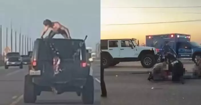 站行駛吉普車車頂大跳「電臀舞」 美漢遭拋飛墮地頭部重創 司機醉駕被捕