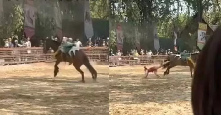 廣州長隆馬術表演出意外 女演員因馬匹受驚奔走墮馬遭拖行