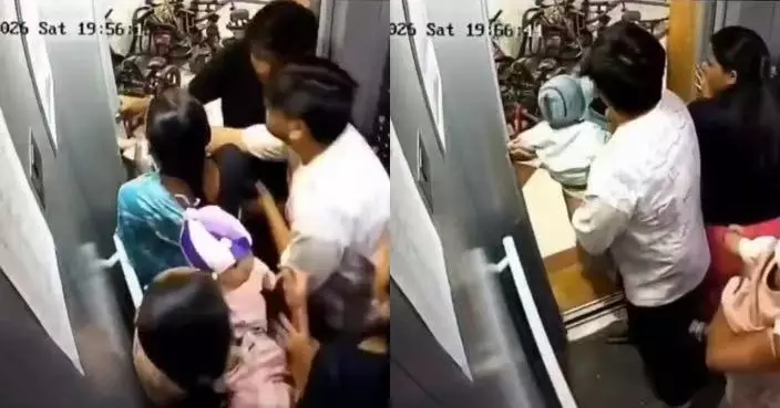 印度1個月大女嬰手卡電梯門縫 多名住戶目擊急施援手救出幸無大礙