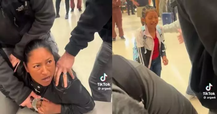 美國ICE便衣機場押走非法移民女 事主女兒一旁落淚 圍觀乘客斥做法違背美國精神