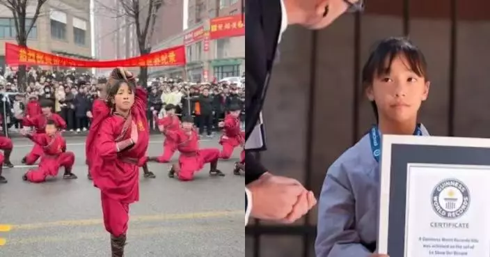 5歲習武創2項世界紀錄 河南12歲武術少女街頭獻藝連續空翻驚艷全場