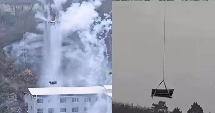 降雨山路濕滑 貴州農村家庭付逾萬元租重載無人機運934斤棺木上山土葬