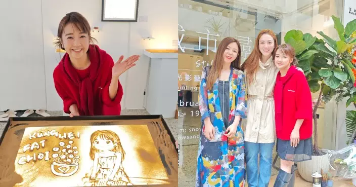 糖妹現場與沙畫藝街家鍾雪打造新年沙畫 今年工作之餘望找個男朋友