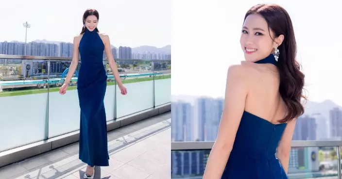 劉穎鏇深藍色禮服晒完美身材比例 招牌甜笑睇到網民心心眼