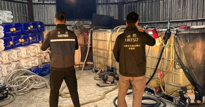 海關消防警方聯合行動 搗破元朗上水非法油站及燃油儲存倉