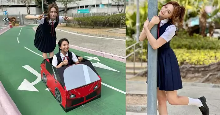 關嘉敏扮清純學生妹 晒腿賣萌獲封校花