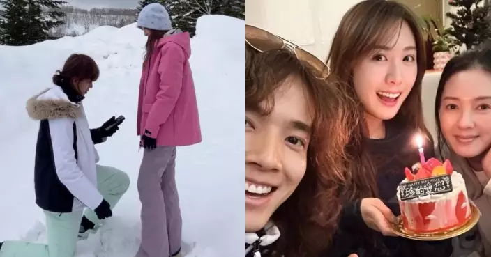 許倚榕晒張明偉雪地單膝下跪影片宣布被「求婚」？李麗珍認即將榮升外母