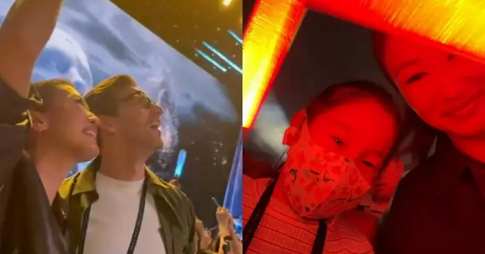 謝婷婷一家深圳撐謝霆鋒演唱會 興奮打卡：永遠記得這一刻