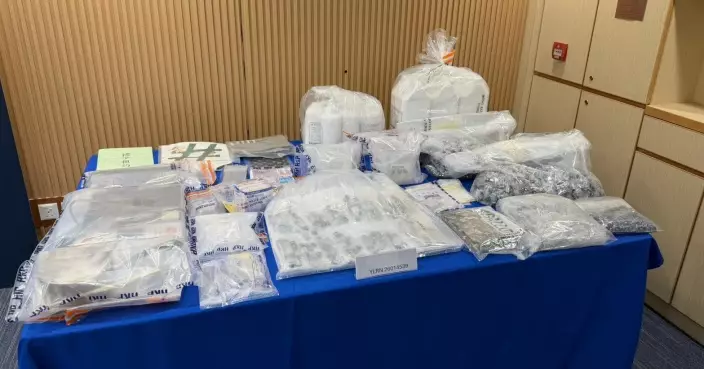 元朗警區搗破懷疑依托咪酯製毒工場 檢市值逾百萬元毒品