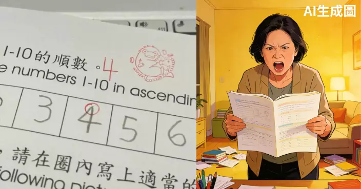 幼稚園生寫「4」字不標準遭扣分？港媽嬲爆發文引幼師吐苦水　網民批：矯枉過正