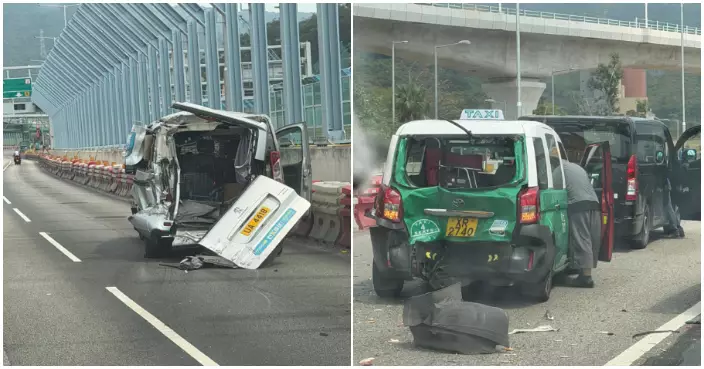 粉嶺公路四車連環相撞 2人輕傷送院