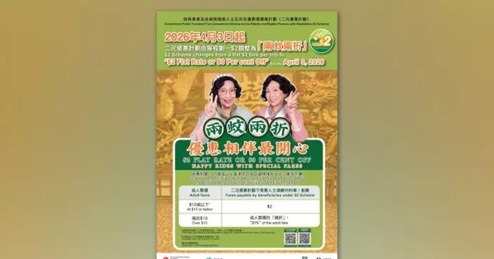 二元優惠計劃4月3日起調整為「兩蚊兩折」