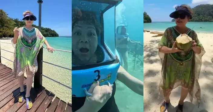 肥媽沙巴假期挑戰海底漫步 自嘲「一落去就浮起」網民笑爆