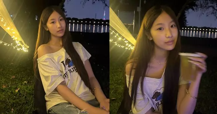 詹天文晒素顏跌膊照青春無敵 網民激讚天然美女