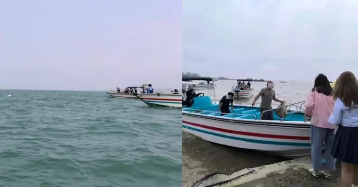 十幾艘船隻非法載客圍堵粉紅海豚 廣西三娘灣現亂象官方出手整治