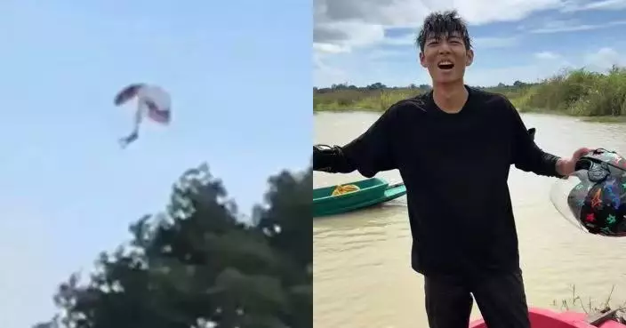 泰國跳傘遭攝影師踢塌主傘 內地網紅逾千米高空陷「死亡旋轉」直墜湖中奇蹟生還
