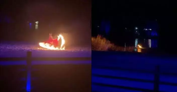 江蘇野生動物園火裙舞表演釀意外 女演員裙擺著火跳湖自救幸無大礙