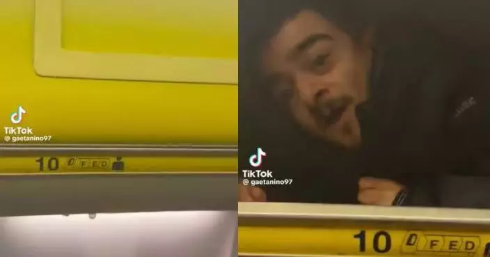 網傳男子搭瑞安航空蜷縮行李架 企圖逃票當場斷正 離奇一幕曝光