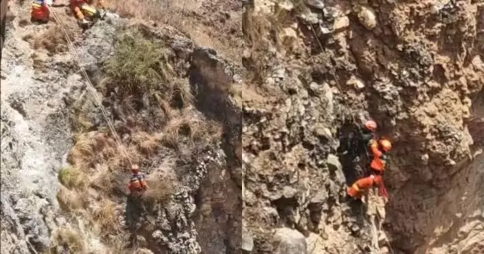雲南村民墮懸崖凹陷處被困1日1夜 獲消防狂風中極限救援5小時救返