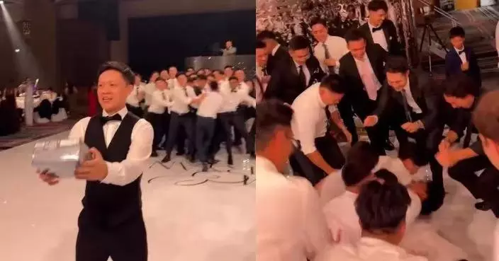 新郎婚禮捧花改拋「寶可夢卡牌」 現場男賓客瘋搶上演「大亂鬥」場面勁歡樂