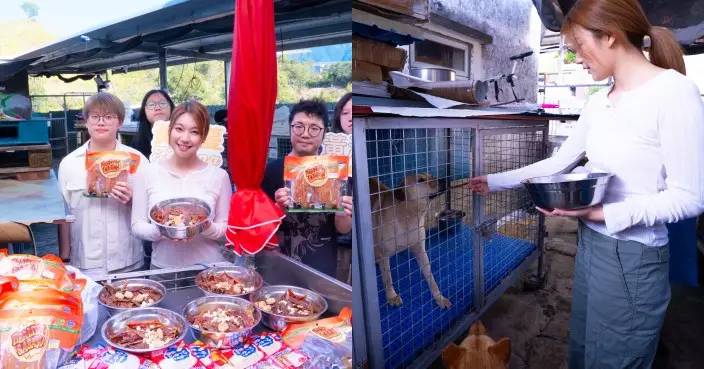 黃淑蔓與Fans「大樹下」替毛孩梳毛餵食 狗狗興奮奪獻螢幕初吻 喵喵為她爭風呷醋