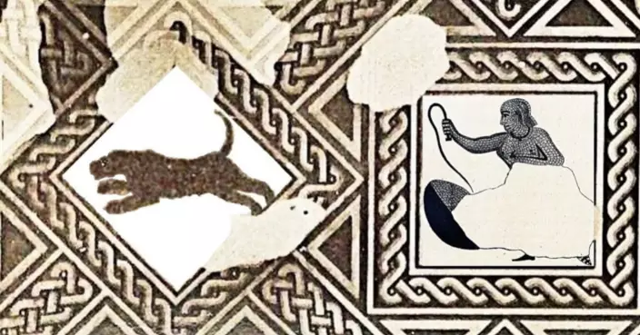 拿鞭子與豹對峙 1800年前文物證實古羅馬有女鬥士