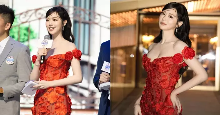 馮盈盈成司儀界新寵 紅色低胸晚裝主持晚宴索爆