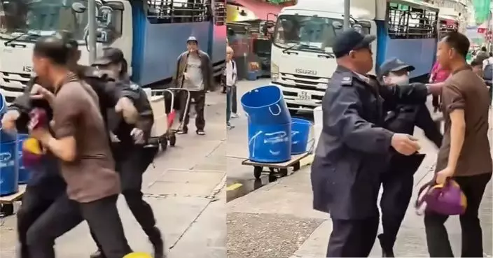 深水埗男子疑吐痰遭票控發難 推跌食環職員後逃走被警追緝