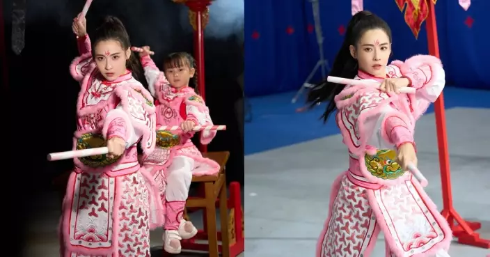 張栢芝拍廣告跟6歲「非遺傳承人」學英歌舞 動作利落英姿颯爽