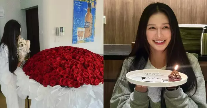 蔡卓宜32歲生日收巨型「玫瑰樹」 網民誤以為被求婚