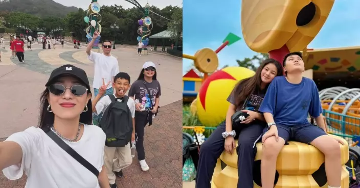 鄭希怡帶囡囡遊主題樂園慶生 11歲梁浸浸頭挨陳真好有愛