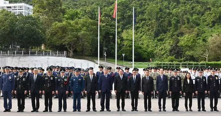 全民國家安全教育日 | 保安局轄下紀律部隊早上舉行升旗儀式