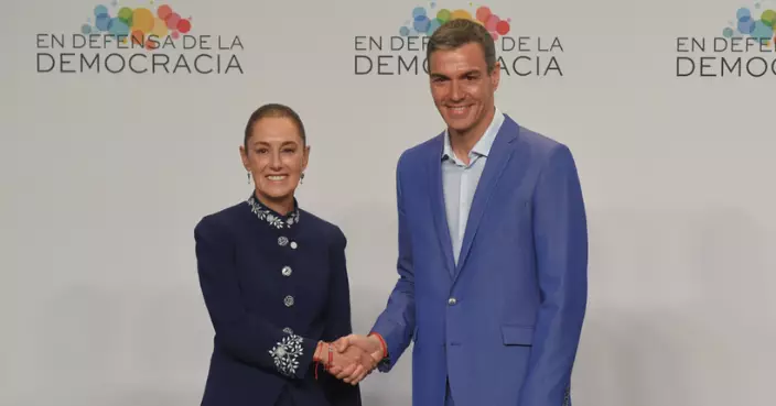 墨西哥總統薛恩鮑晤西班牙首相桑切斯 握握手化解殖民歷史爭議