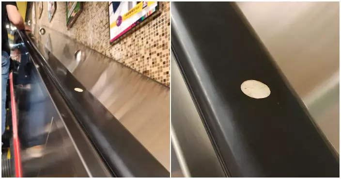 港鐵扶手梯現神秘白色圓點貼紙　網民爆笑熱議用途  港鐵咁回應